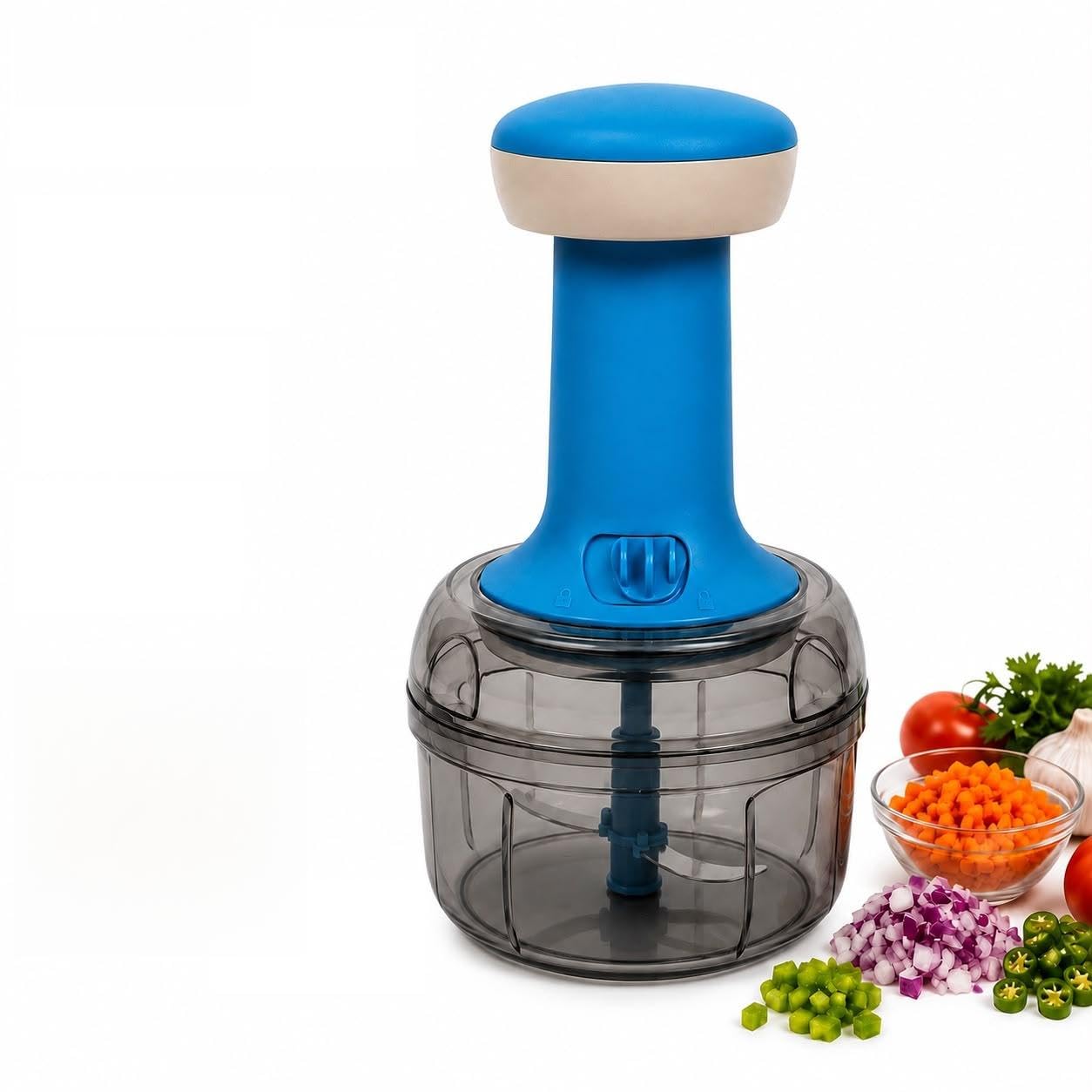 hand press manual vegetable chopper with container