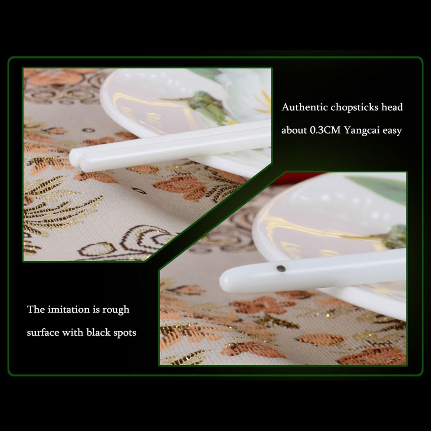 Baguettes à Doigts réutilisables en céramique de 25 cm, réutilisables pour Les Baguettes en Porcelaine osseuse, faciles à Nettoyer，10 Pairs