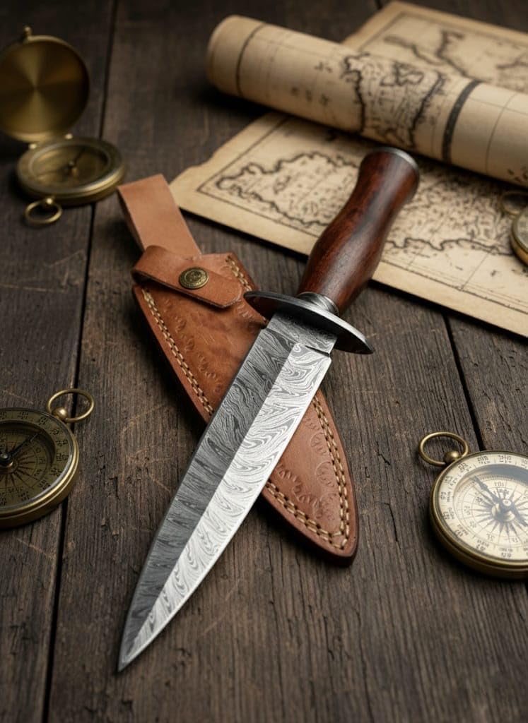 Poshland RAM-18 Custom Handmade Damascus Steel- Classic Piece Of ART (RAM-18)