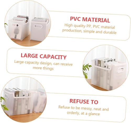 Miniatura 8 de Caja de almacenamiento de archivos, estantería transparente, carpeta de archivos de plástico, contenedores de almacenamiento de documentos,