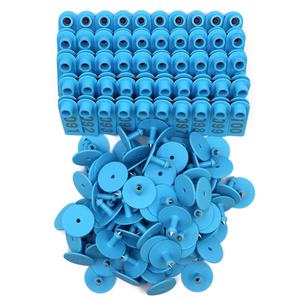 Etichette Per Orecchio Bovini 001-100 | Plastica Durevole Per Mucche, Capre, Pecore | Colore Blu - Foto 2
