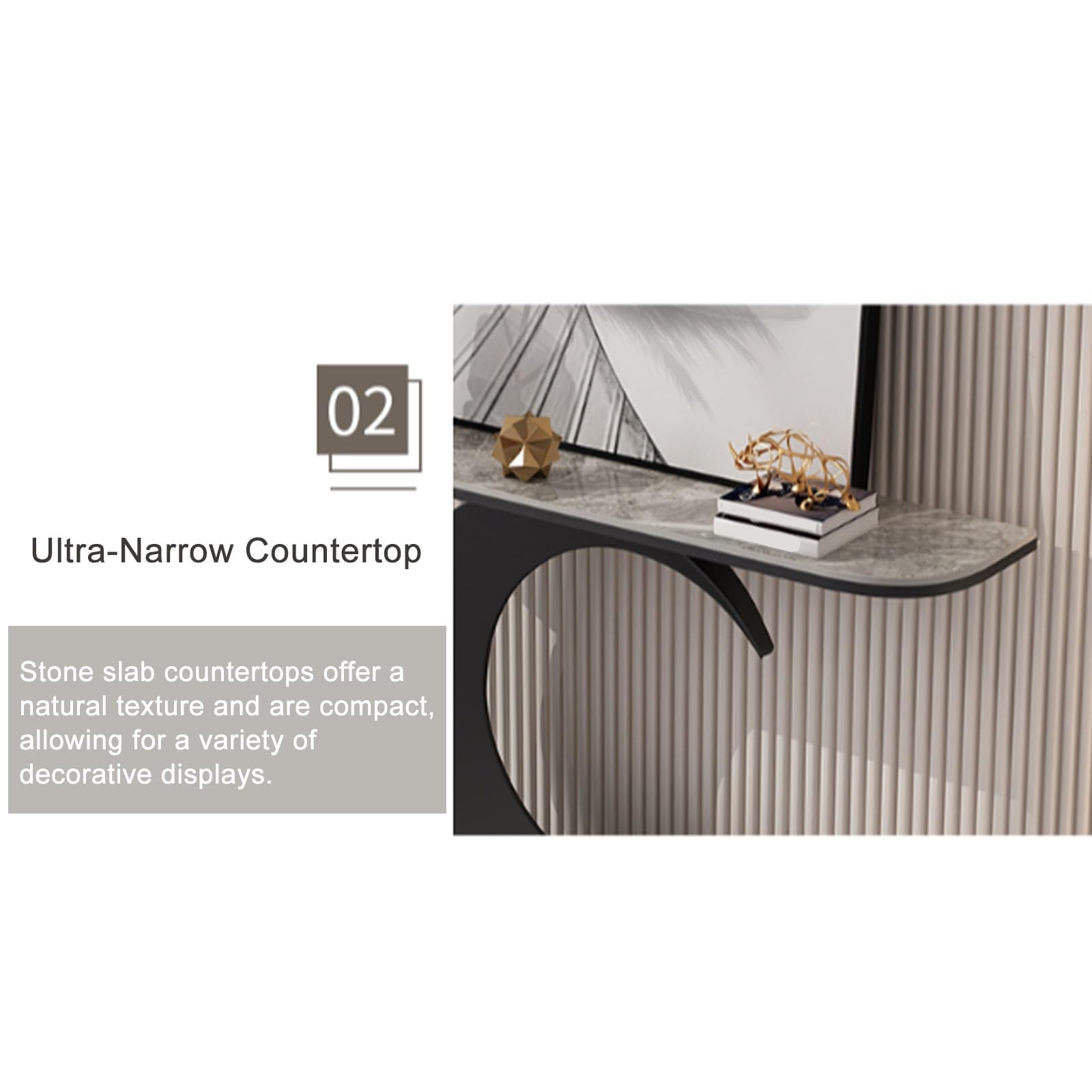 Consolle Moderna in Finto Marmo, Tavolo Consolle Ingresso, con Schienale per Divano, in Stile Moderno, Adatta A Ingressi, Soggiorni E Corridoi(Gold2,150cm/59in)