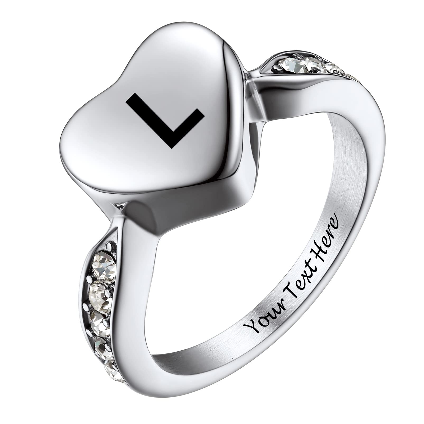 Memorial Keepsake Urn Rings for Ashes Hair for Women Men, Claddagh Heart Ring, Rose Ring, Cremation Jewelry, Black/18K Gold Plated Stainless Steel, Size 6-11, Come with Box