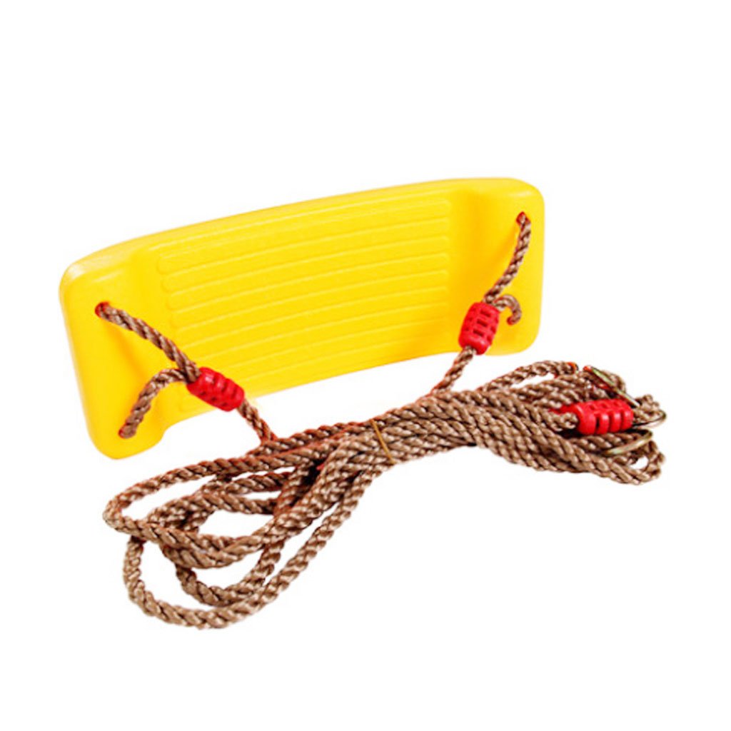 Almencla Altalena Da Giardino con Sedile, Corda, Cinghia, Connettore E Catena. Divertente Gioco All'aperto, Giallo