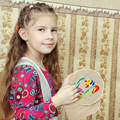 Pllieay 12 Pieces 6 Inch Round Embroidery Hoops Bamboo Circle Cross Stitch Hoop For Embroidery Crafts And Festivals Decoration #TOP6