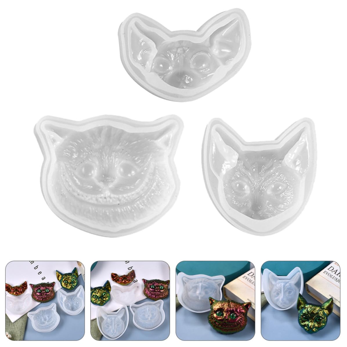 Abaodam 9 Pezzi Stampo in Silicone per Epossidica a Forma di Animale Design Adorabile, Facile da Usare da Sformare, per DIY e Artigianato Creativo Bianco