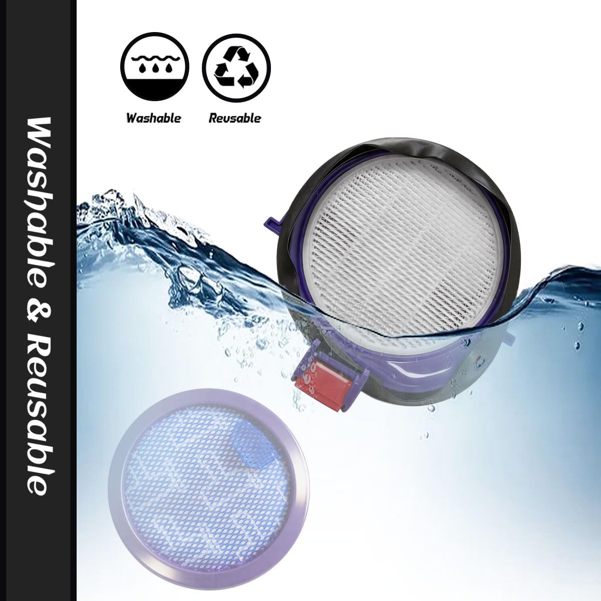 Replacement Filter Kit for Dyson DC24, DC24 Animal, DC24 Multi-Floor - 1 Pack with Washable HEPA & Pre Motor Filters, Replaces Parts 919777-02 & 915928-12, Vacuum Cleaner Filters