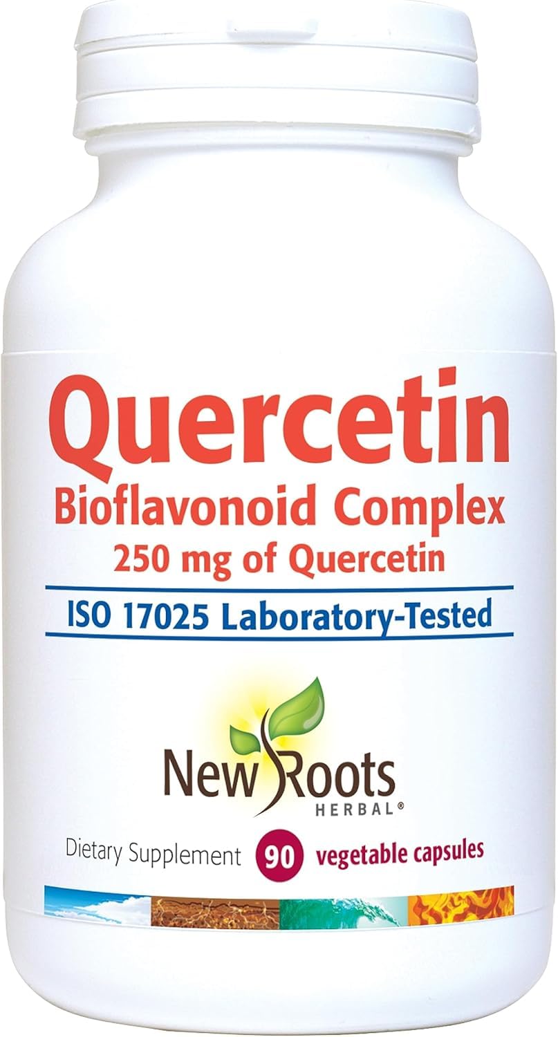 NEW ROOTS HERBAL Quercetin with Bromelain Capsules | 4-in-1 Formula with Quercetin, Bromelain, Bioflavonoids and Rutin | Heart Health and Immune Support Supplement (90 Veggie Capsules), Non-GMO