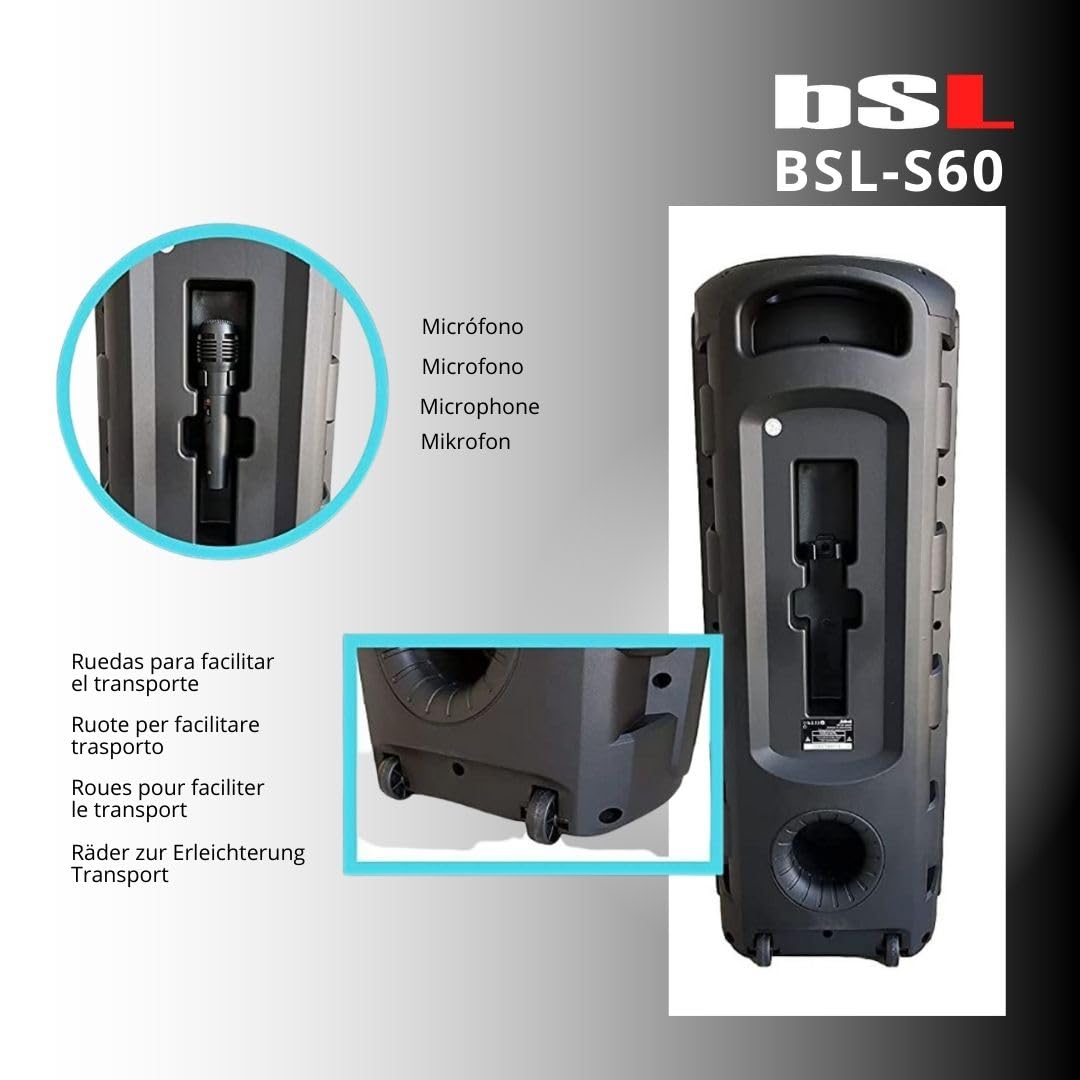 Denver Bluetooth trolley-luidspreker 'TSP-110' met LED-verlichting, Bluetooth, microSD-slot, USB