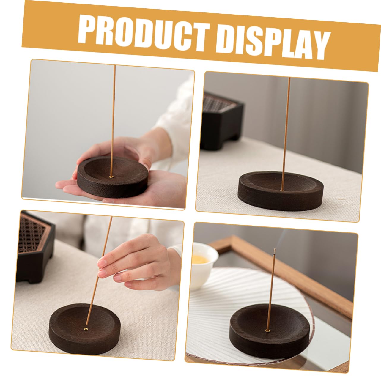 IMIKEYA 5 Stück Räucherstäbchen Räuchergefäß Ornament Holz Räucherplatte Räucherstäbchen Holztablett Halter Für Tisch Räuchergefäß Desktop