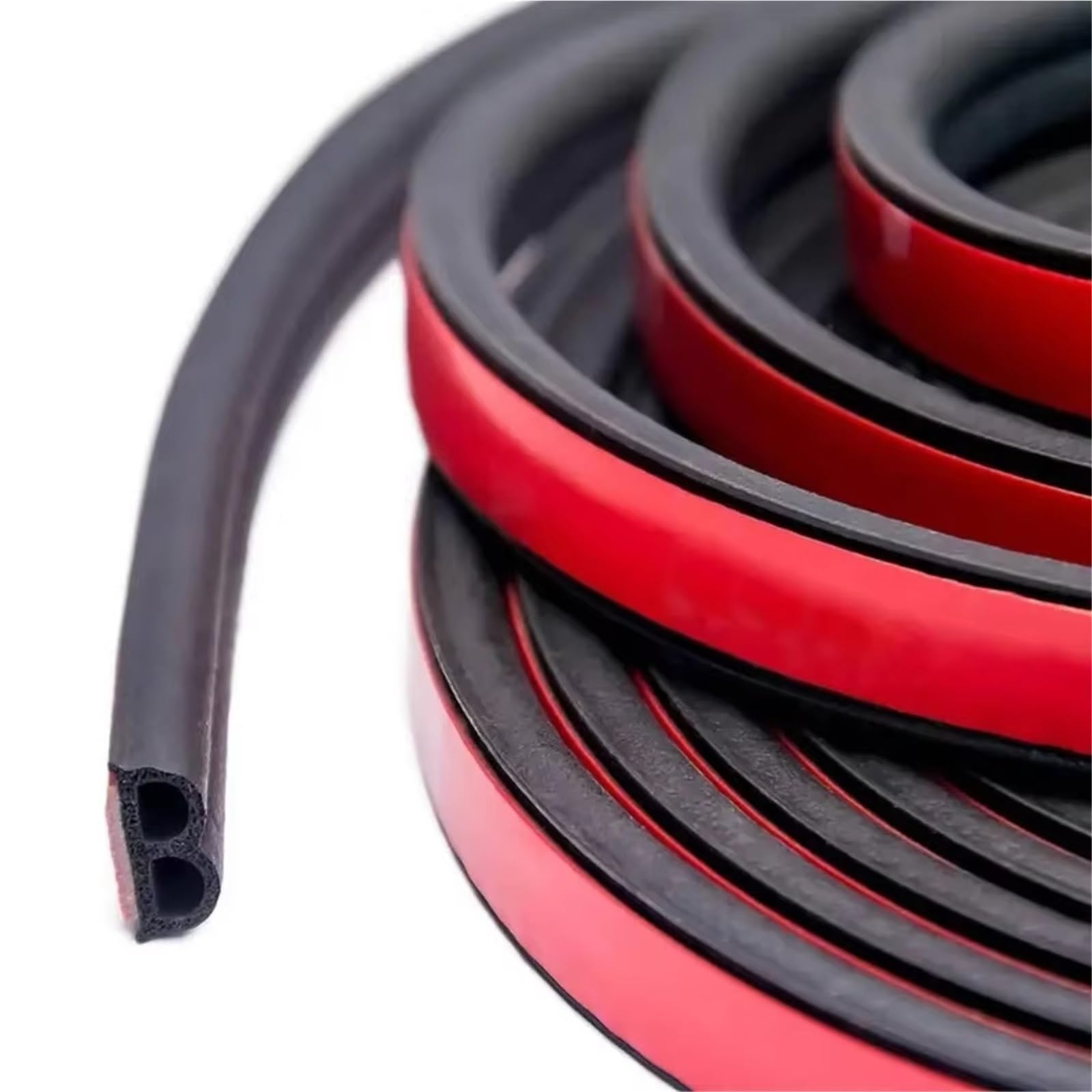 Frvvpl 5M Car Door Seal Strip Rubber Car Rubber Seals Sticker Sound Insulation Sealing Protector Weatherstrip Door Seal Strips 4M/5M/16M/2 B Shape(5M)