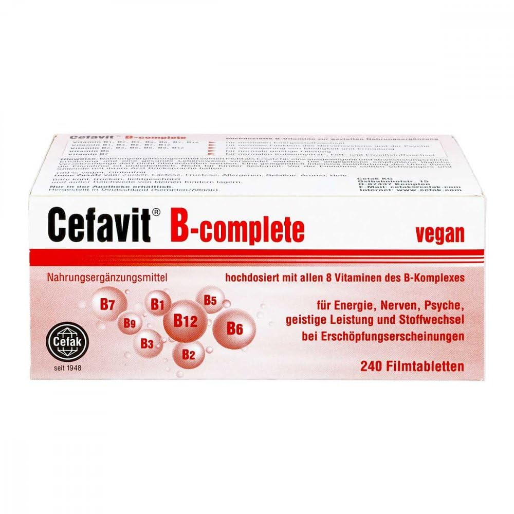 Cefavit B-complete Filmtabletten für Energie, Nerven, Psyche, geistige Leistung und Stoffwechsel, 240 St. Tabletten