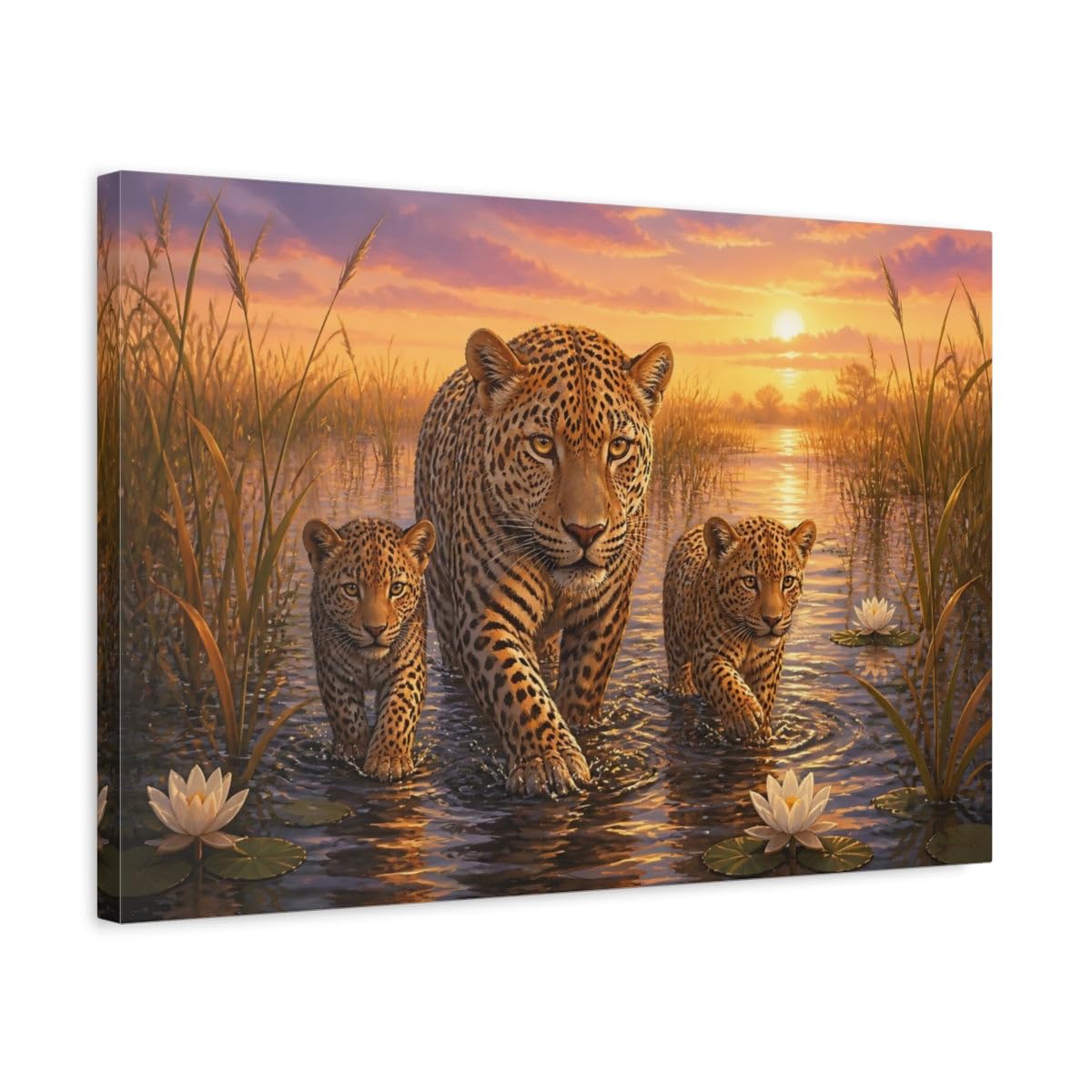 Toile léopard réaliste format horizontal 60x40 cm sauvage - 8