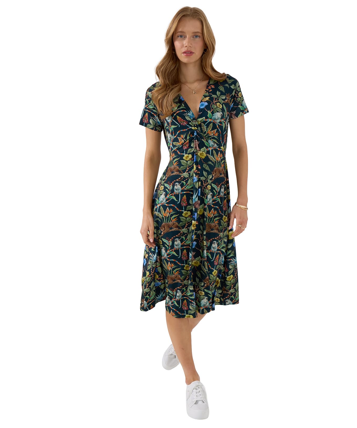 Joe Browns Women's Floral Print Jersey Dress Size 8