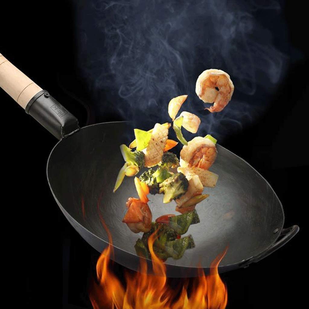 Padella wok in ghisa mandarino, pretrattata, serie Classic, rivestimento antiaderente