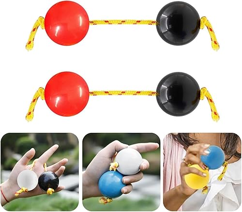 Aslatuas - Instrumento de bola rítmica Kashaka, 2 pares de agitadores de huevos de música ABS Kashaka, doble calabaza, fácil de jugar para adultos y
