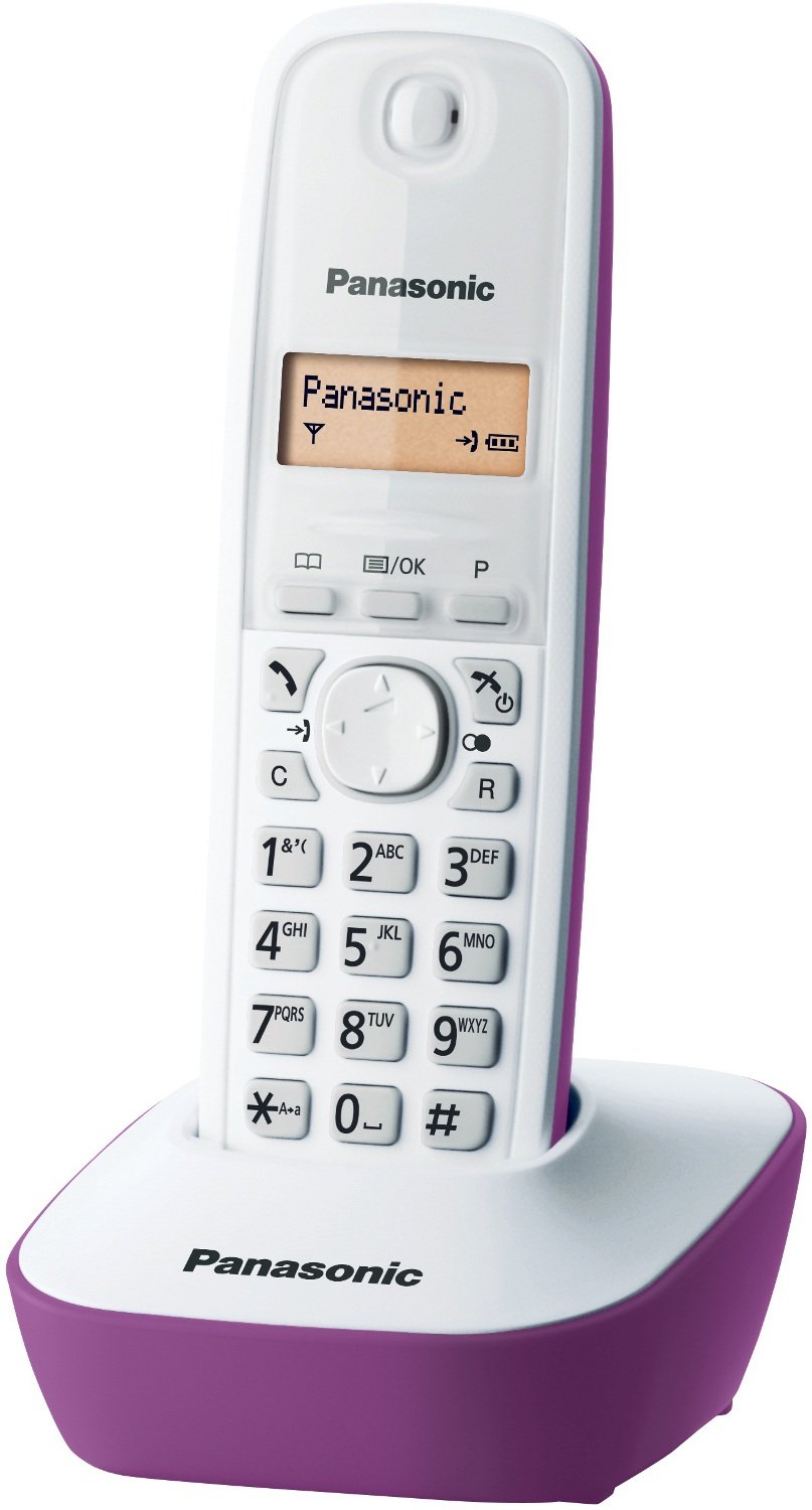 Panasonic KX-TG1611FRF DECT-Schnurlostelefon ohne Anrufbeantworter, Violett/Weiß