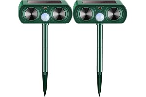 2 Packs Solar Ultrasonic Animal Repeller, Outdoor Cat, Dog & Deer Repeller