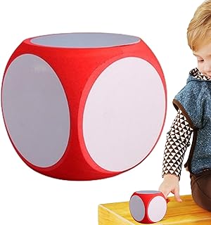 Foam Dry Erase Dice - Large Foam Dice for Children - Blank Dice Large, Dry Erase Block, Draw Letters Numbers, White Board Dice Cube for Classroom, Game, Kids, 10x10x10 Cm Unniq