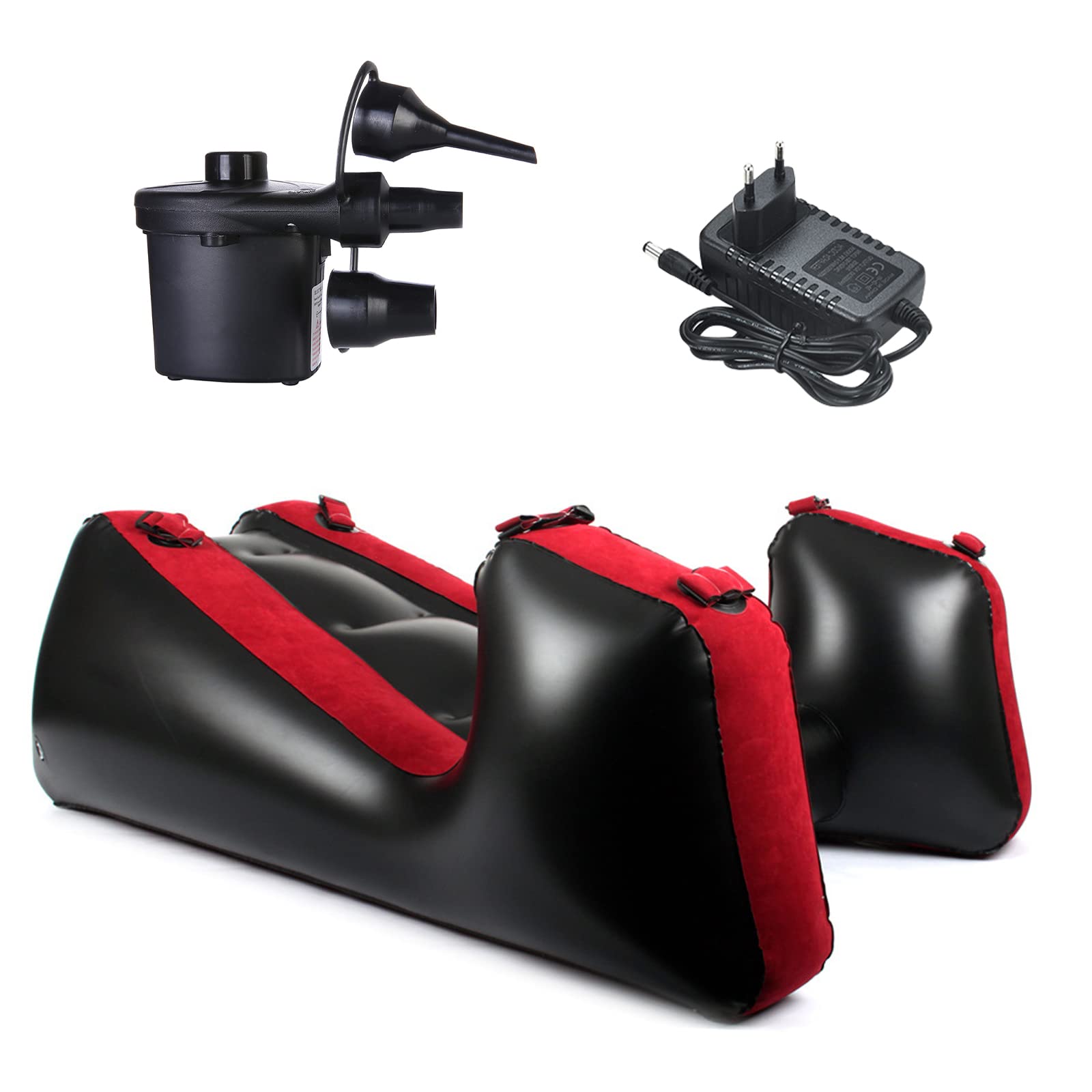 Divano per sesso BDSMLOVE Deluxe con pompa ad aria, cuscini e rampe erotici, cuscino per sesso, sedia per sesso, cuscino per sesso per coppie con manette, letto per sesso, morsetti per capezzoli