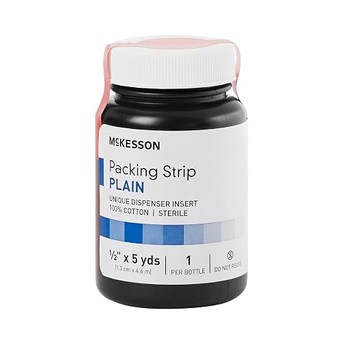 McKesson Packing Strip, Sterile, Cotton, 1/2 in, 1 ct | Plain, 100% Cotton, 5 yds