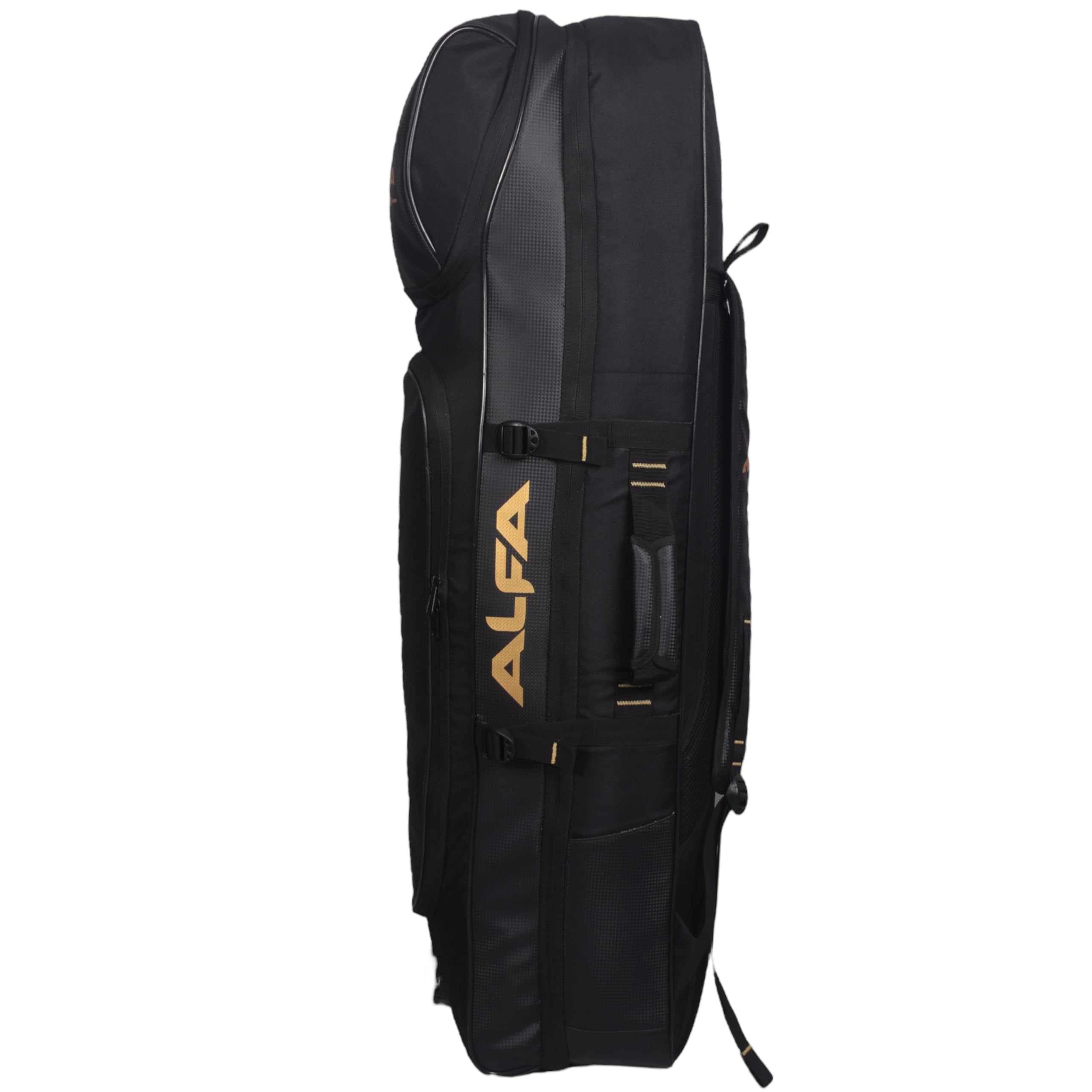 A L F A Pro 93 Hockey Stick Cum Kit Bag for Professionals (Black/Golden) 2