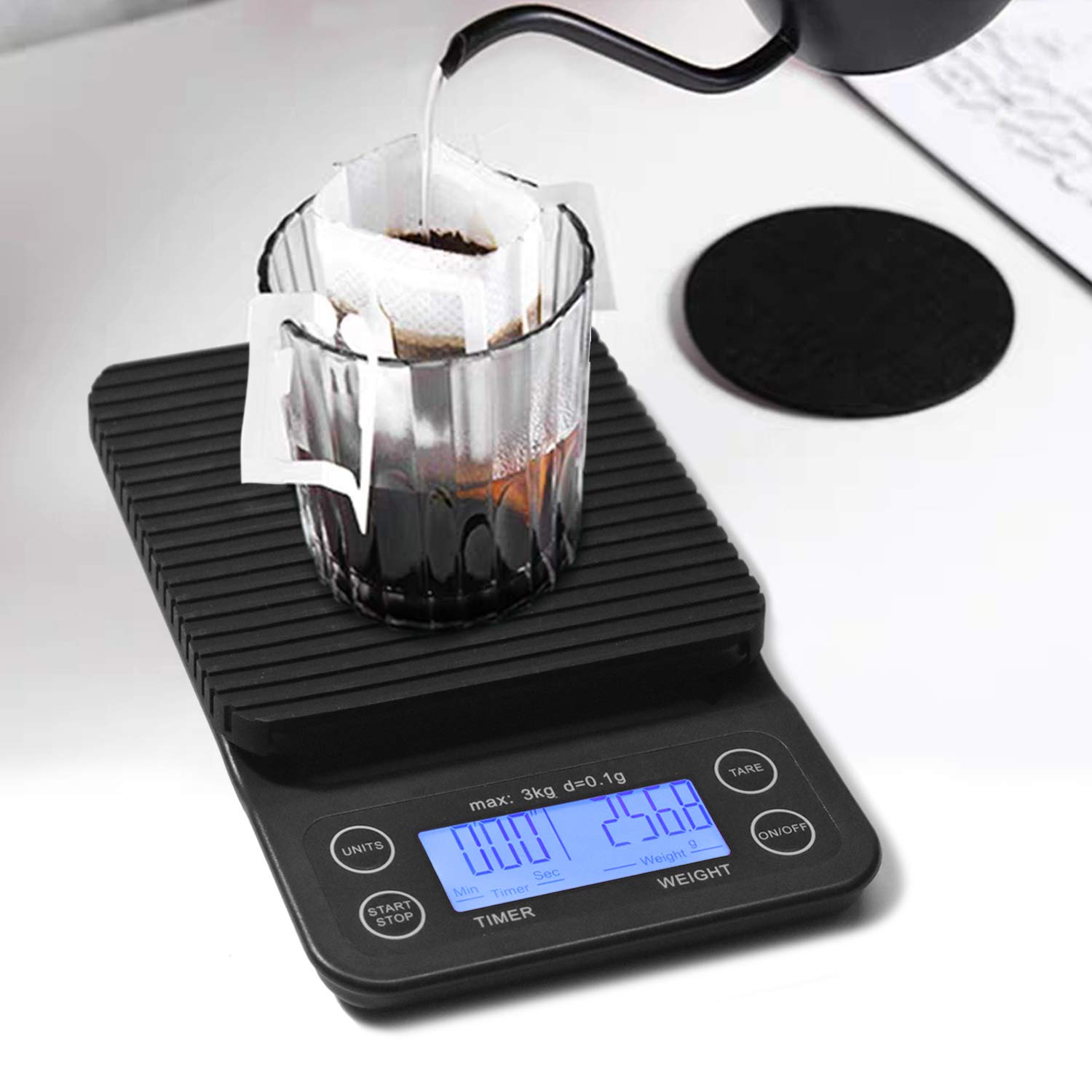 Digitale Kaffeewaage mit Timer, Maximal 3 kg