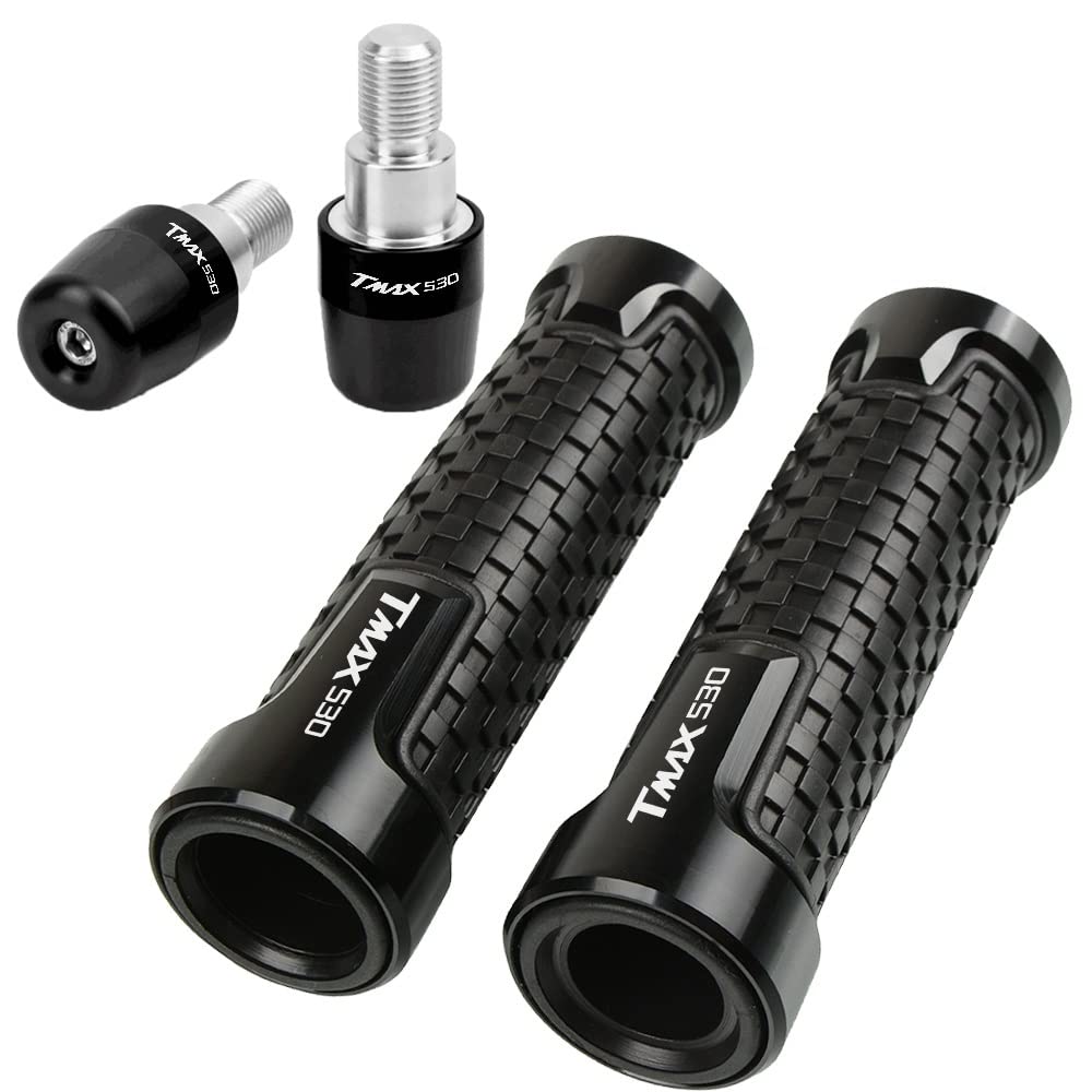 Poignées guidon Yamaha Tmax 530 noir en aluminium CNC embouts inclus
