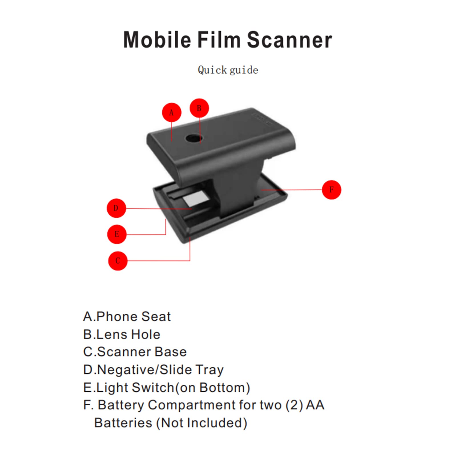 Karlak Scanner mobile de diapositives et de films 35 mm avec rétroéclairage LED pliable