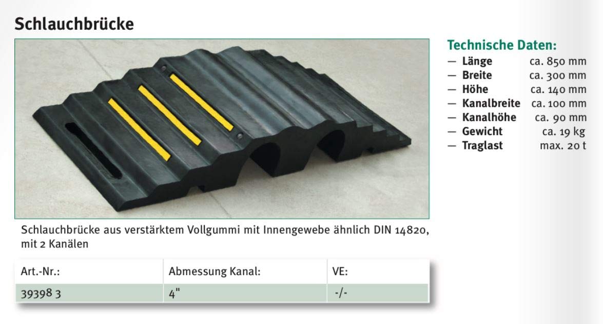 Sicherheits-Schlauchbrücke 2x4' Tunnel LKW/PKW Überfahrschutz