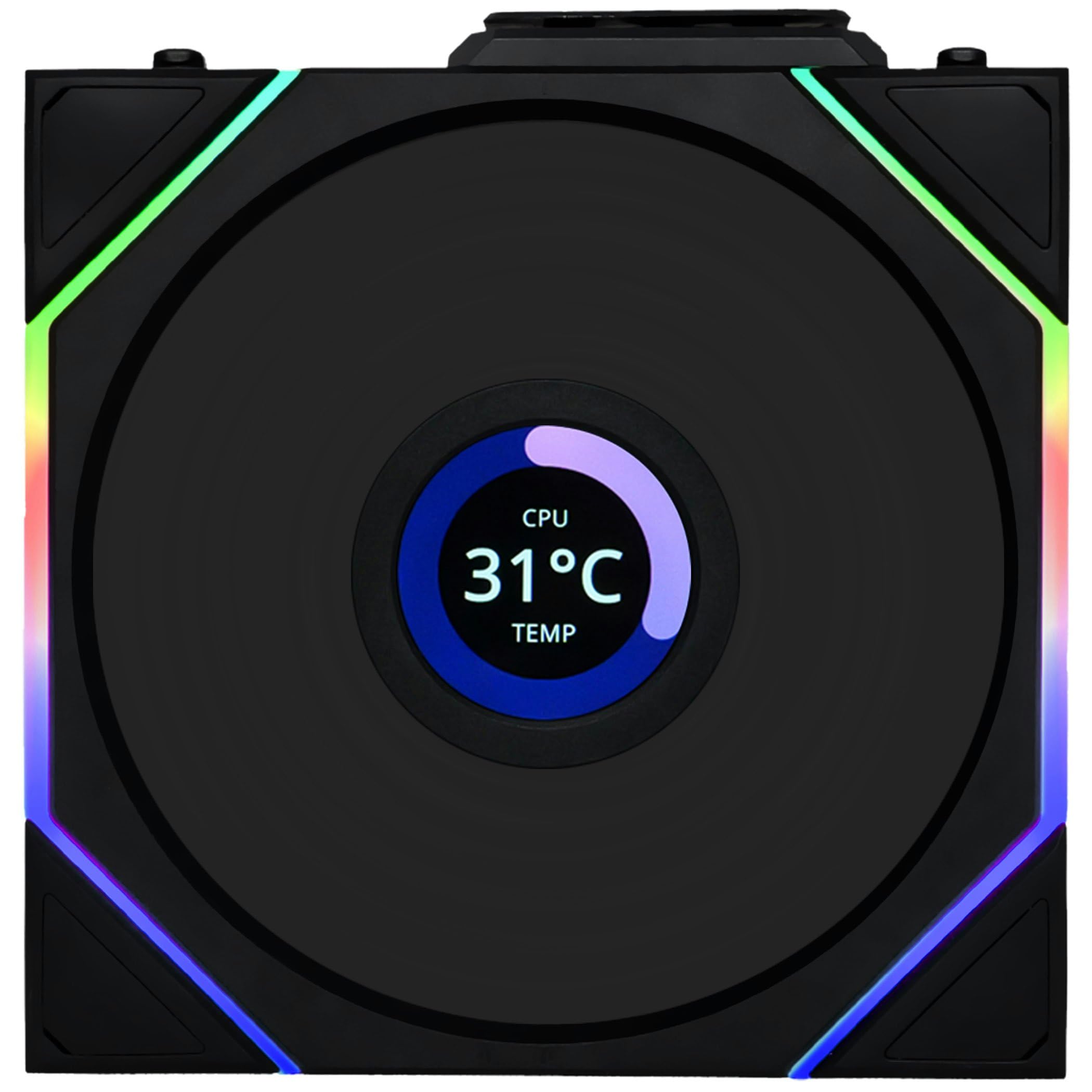 Lian Li UNI FAN TL Wireless LCD Lüfter 120mm RGB – Schwarz | PWM, 26 ARGB-LEDs, bis 1.900 U/min, Stecksystem, hoher Airflow, leise & vibrationsarm