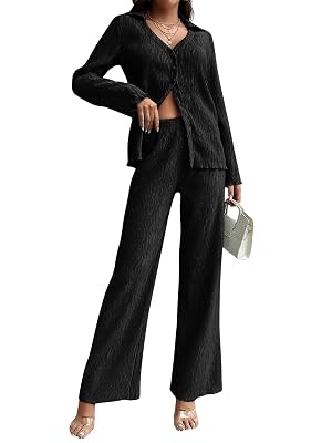 GRECIILOOKS Co Ord Set for Women | Co Ord Set for Women Stylish | Textured Co Ord Set for Women | Travel Co Ord Set for 