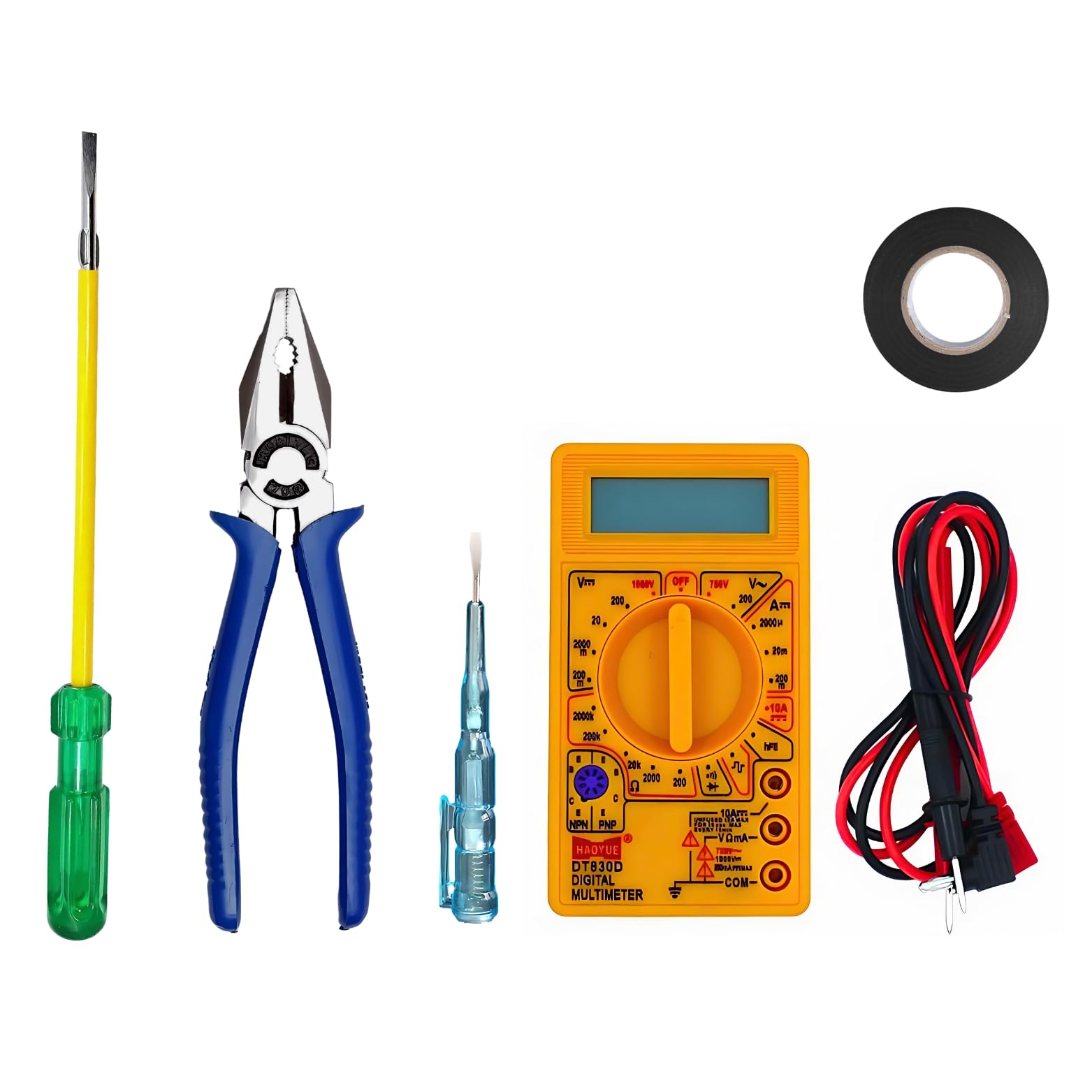 VMTRONIX - Hand Tools Kit for Home Use Multimeter, Plier, Philips Screwdriver, Tester and Electricity Tape (Pack of 5)-image-38