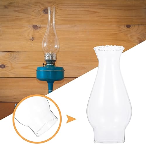 Miniatura 7 de Lámpara de aceite para chimenea de vidrio transparente, lámpara de aceite vintage, lámpara de aceite pequeña, globos de repuesto para chimenea de