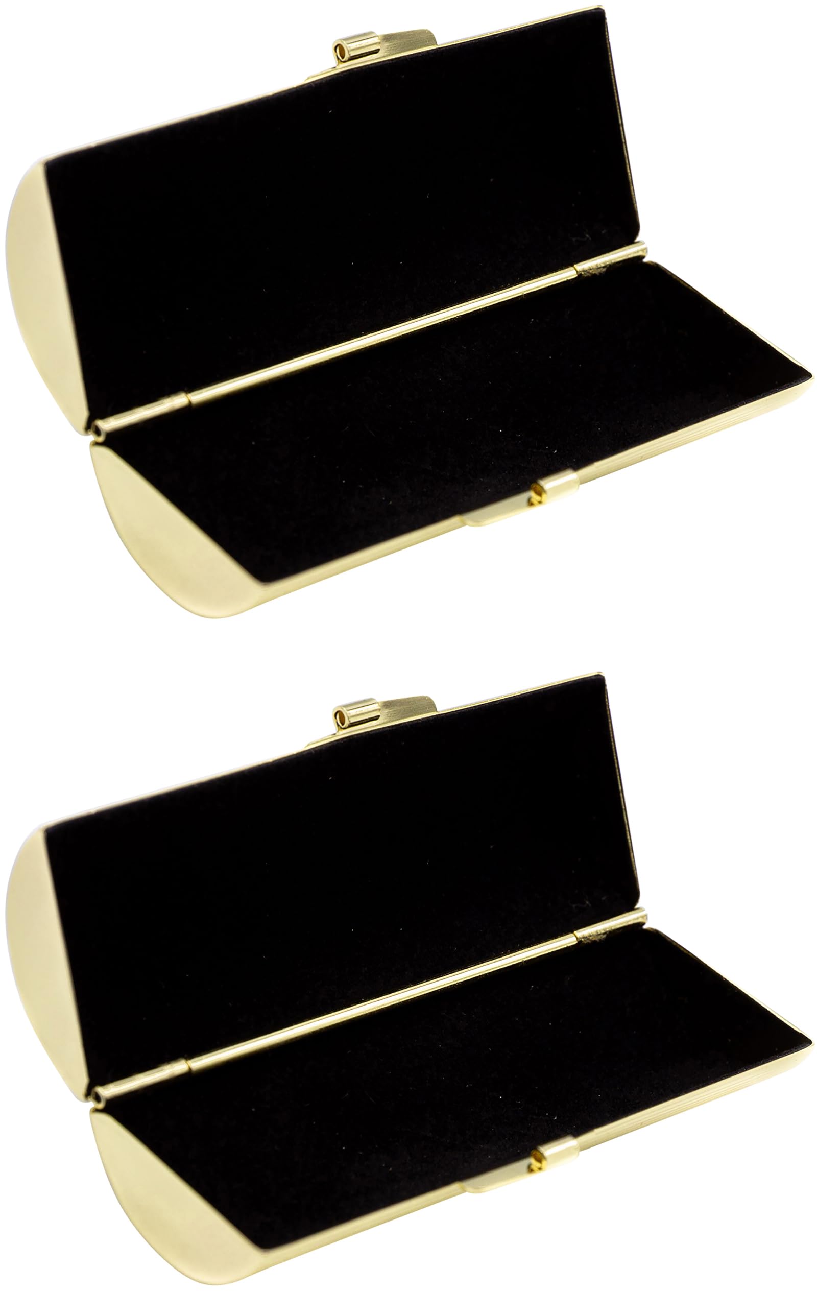 Stephanie Imports Set of 2 Capsule Shaped Lipstick Cases (Gold Ridges)