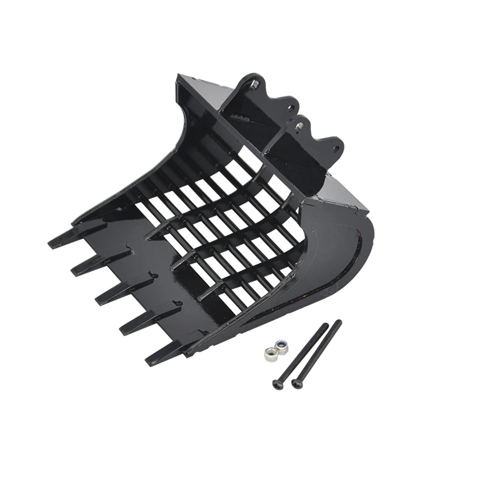 liyuxin66 For huina Metal Grid Sieve Bucket For 1550/1580/ 1592/1593/ 1594 Double E and for wltoys RC Excavator Upgrade Sorting Bucket(Black bucket teeth)