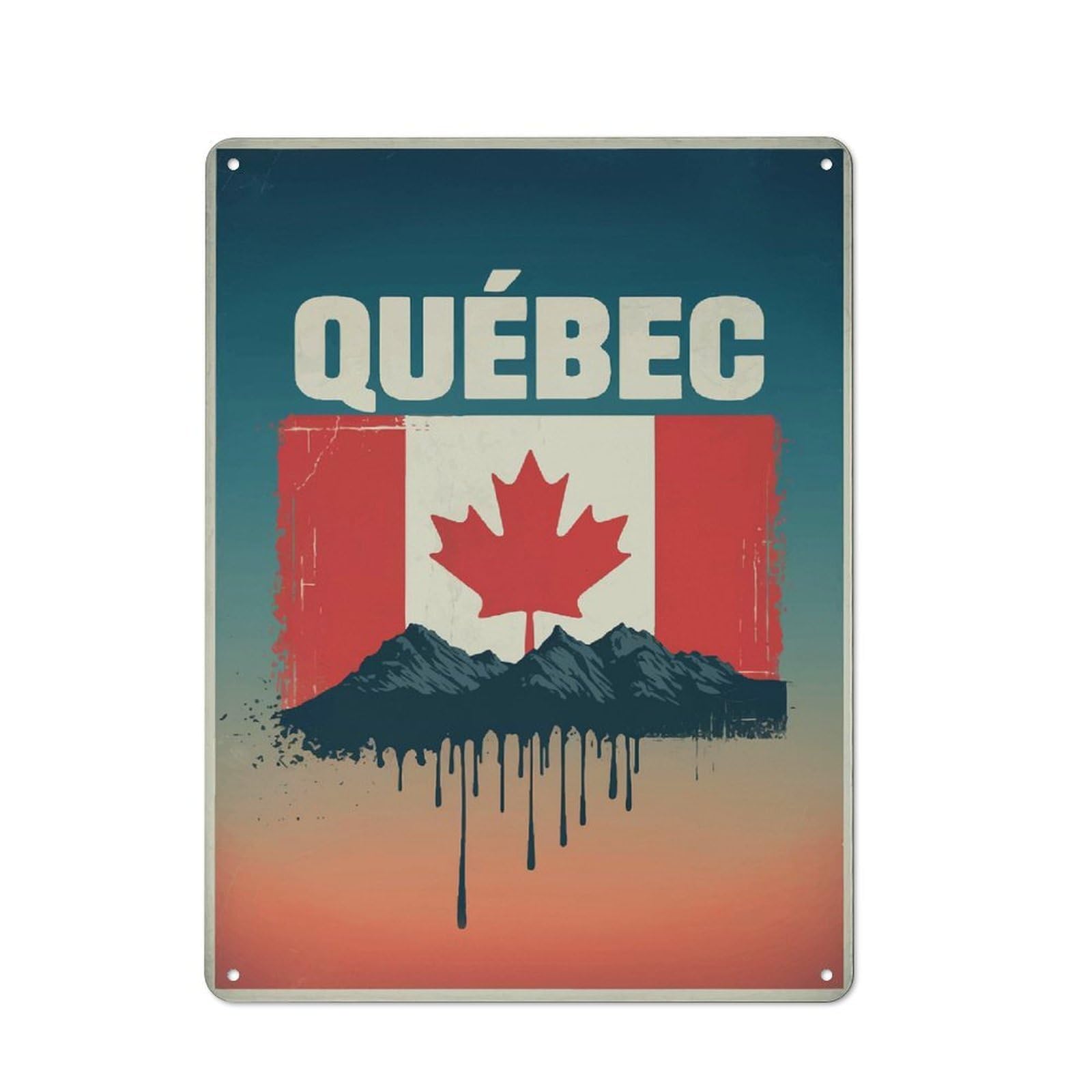 Junmoney Style-20 Metal Wall Sign 40X30cm Featuring Quebec Travel For Pub Or Café, Housewarming Wall Decor For People Furnishing Pub And Café