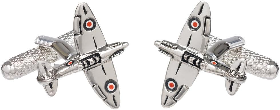 Spitfire Fighter Plane Cufflinks with Roundel Presented in GS Cufflink Gift Box