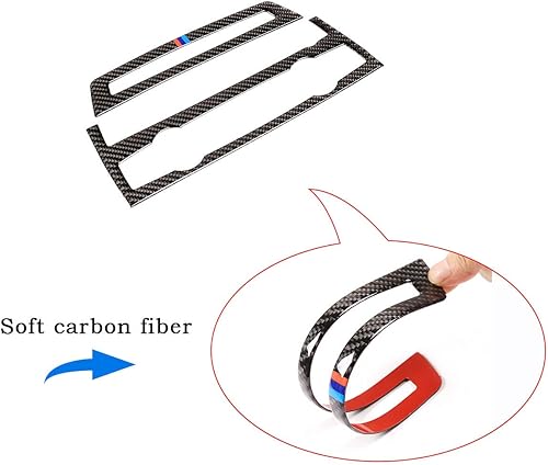 Miniatura 4 de CHEYA coche aire acondicionado ajuste volumen marco pegatinas accesorios fibra de carbono suave para BMW X5 E70 X6 E71 2008-2013