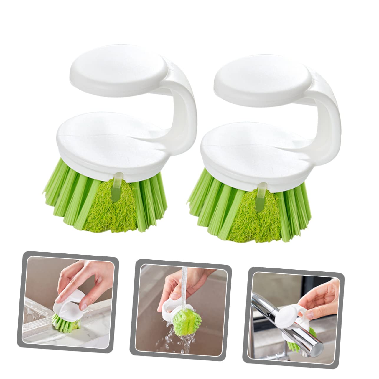 6piezas Cepillo De Cocina con Mango Ergonómico para Limpieza De Utensilios Estufas y Superficies para Fregar y Ollas Sin Dañar Accesorios De Limpieza Prácticos