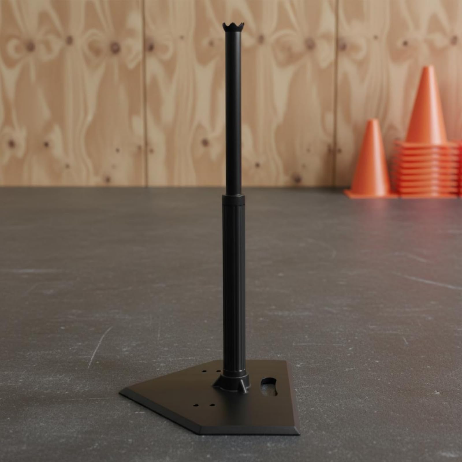 TISHITA Entrenador de Béisbol para Niños tee de Bateo Portátil Soporte de Altura Regulable Poste Telescópico Goma y PVC, Adulto, Un Orificio, Telescópico 50-100CM