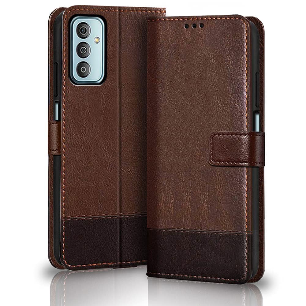 TheGiftKart Flip Back Cover Case for Samsung Galaxy F23 5G | Dual-Color Leather Finish | Inbuilt Stand & Pockets | Wallet Style Flip Back Case Cover for Samsung Galaxy F23 5G (Brown & Coffee) (B09VLJ3MZZ) Amazon Price History, Amazon Price Tracker
