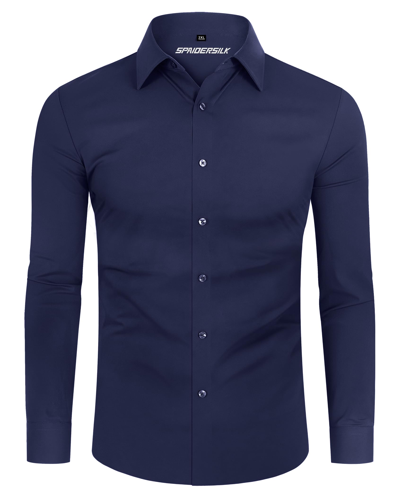DEMEANOR Hemd Herren Stretch Langarm Slim Fit Hemden Businesshemden für Herren Bügelleichtes Freizeithemd