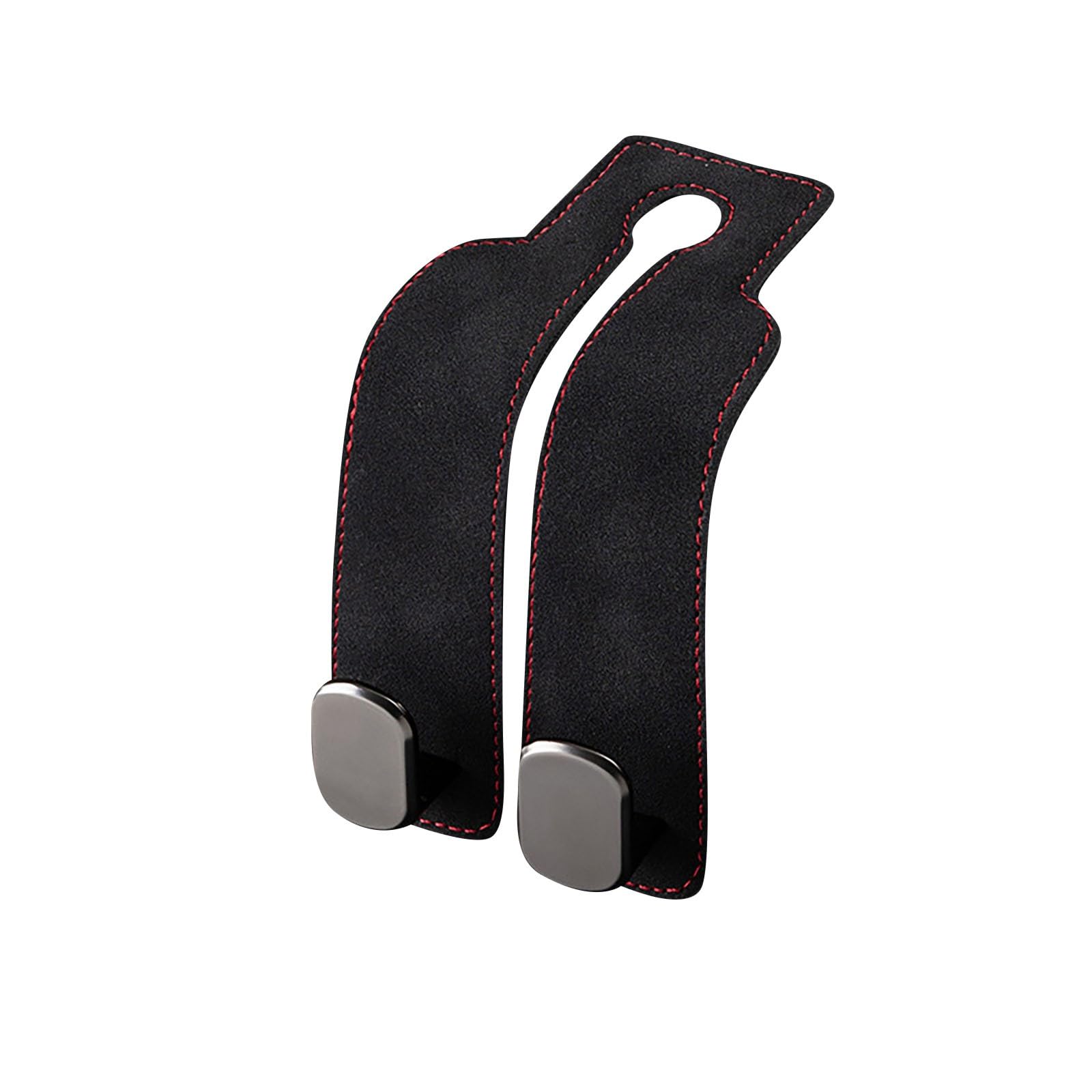 Headrest Hooks for Car, Car Seat Hooks for Headrest, Twin Hook Leather Car Headrest Hangers for Purses, Bags, Bottles, Seat Back Storage (Black 4pcs) — view 2