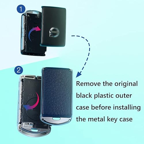 Miniatura 3 de ontto Funda de piel para llave de metal sin llave, para Volvo XC90 XC70 S60 S80 T5 T6