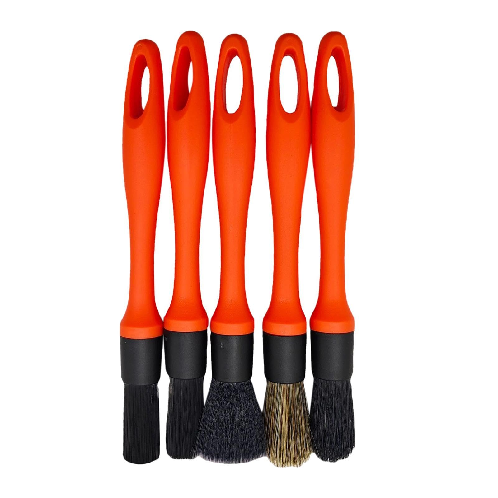 Oshhni 5 Pezzi Spazzola Detailing Kit Auto Strumenti Pulizia Angoli Multifunzione Bracciolo Interno Adatto per Regalo Decorazione Auto 23cm