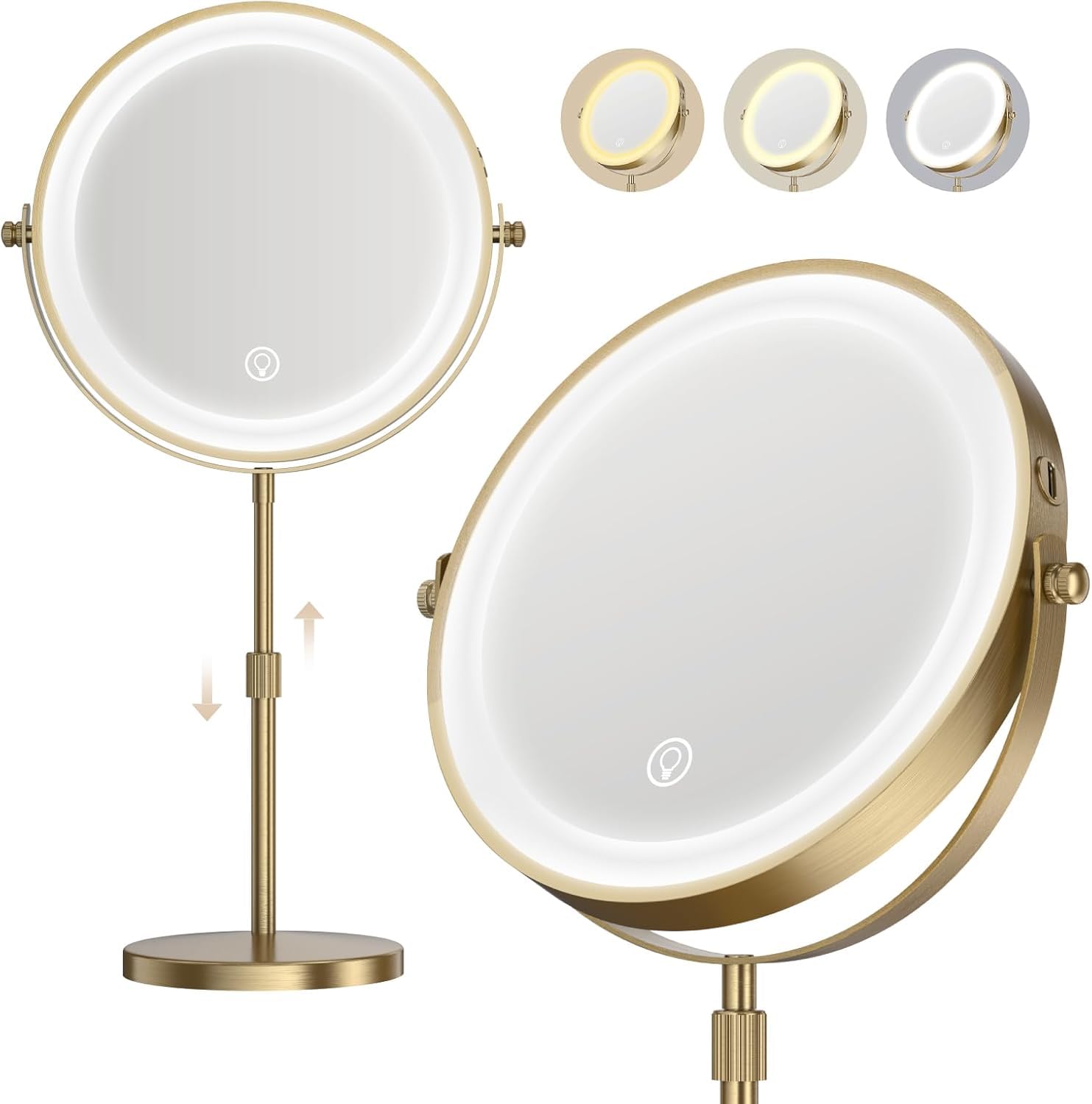Photo 1 of NON-FUNCTIONAL, PARTS ONLY---------------Dienmern Makeup Mirror, 1X/20X Rechargeable Vanity Mirror with Lights