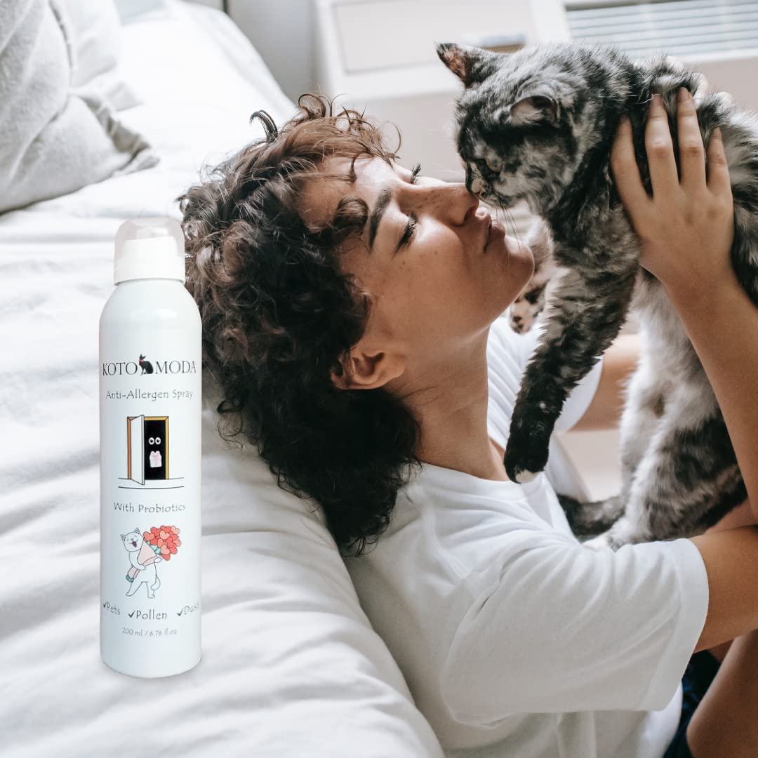Spray Probiótico Antialérgico para Dueños de Gatos 200 ml — Neutraliza el Alérgeno Fel d 1 en Alfombras, Sofás y Ropa de Cama — Seguro para Gatos, Perros y Niños — Fórmula Biotecnológica
