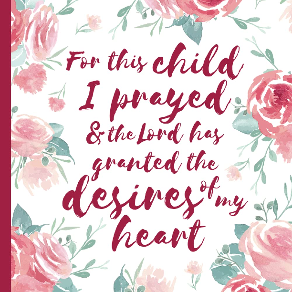 Christian Baby Shower Guest Book: Floral Watercolor Flowers Sign in Keepsake with Bible Verse for Girl