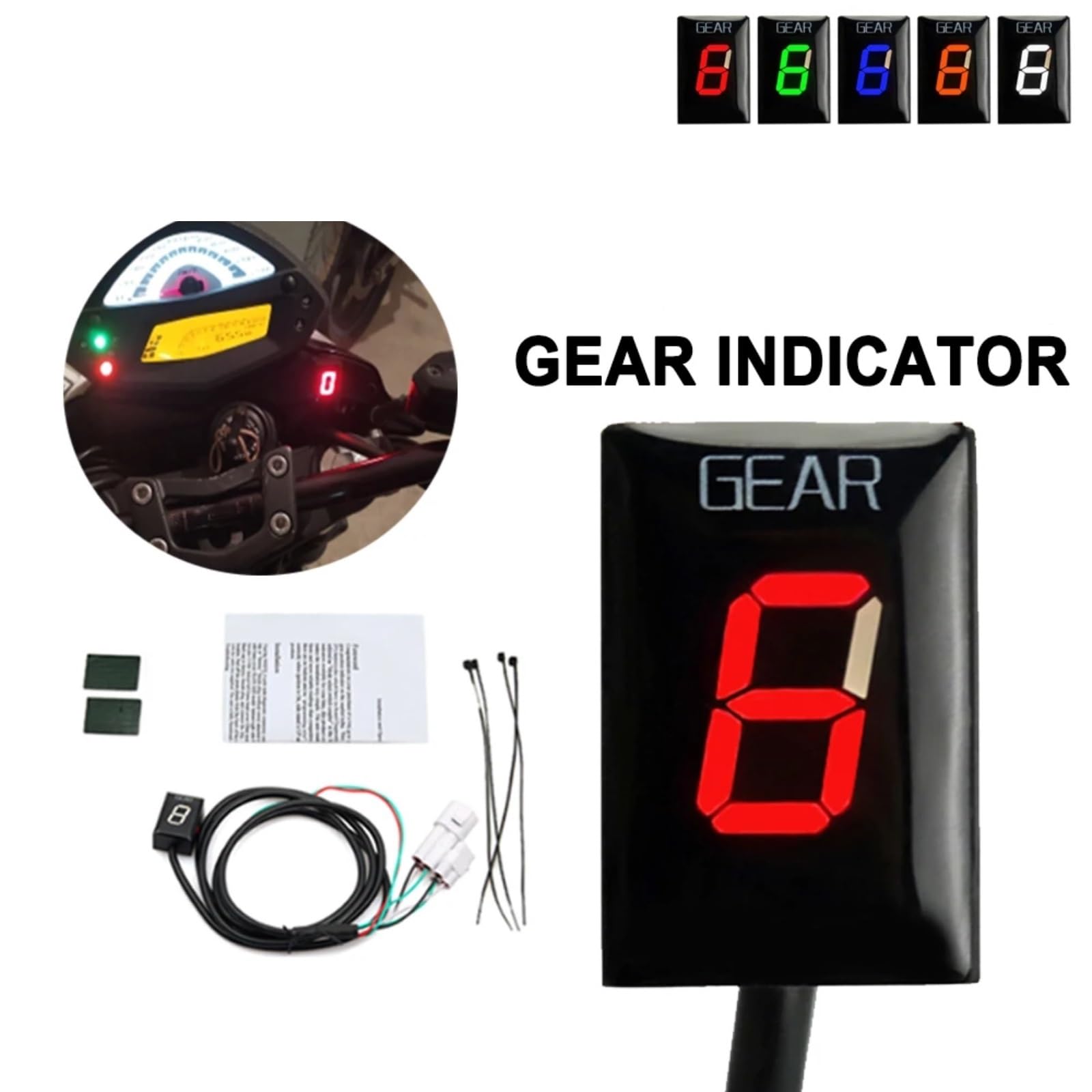 Indicador Marchas Moto Compatible Con Yamaha Para FZ6 1998-2012 Para TDM900 2002-2013 Para FZ8 2010-2015 Para Bolt 2013-2016 Motocicleta 1-6 Para Indicador De Velocidad De Marcha